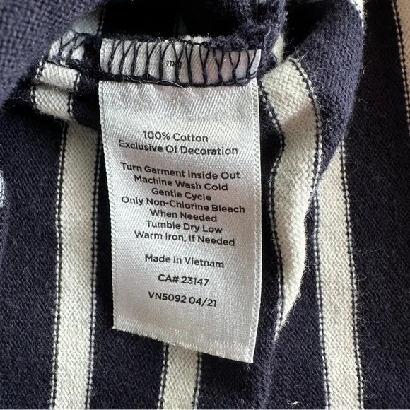 Talbots NAVY Rainbow Cuff Nautical Cape COD Old Money Fisherman 100% Cotton - Picture 7 of 10